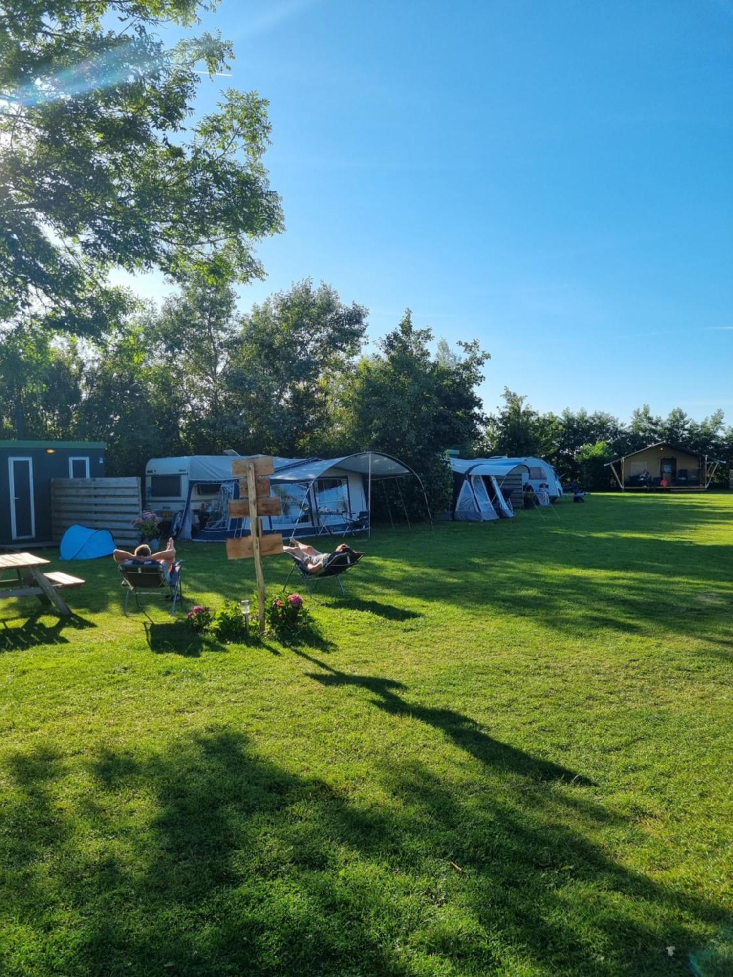 Camping De Tulpenweide Lege Kampeerplaats, Lege Plaats Op Het Gras Zonder Bed Breezand Luaran gambar